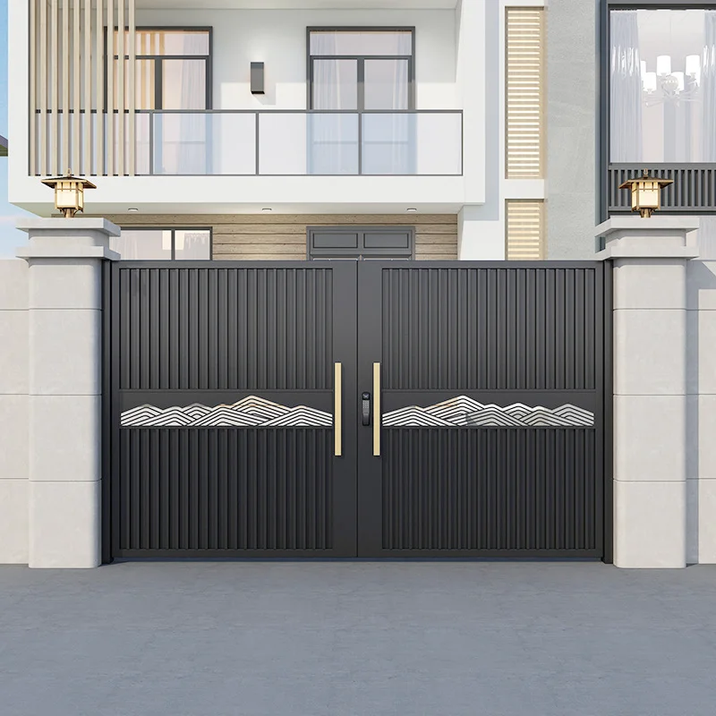 *& Compound Gate Modern Aluminum Entrance Sliding Automatic House Security Outdoor Design
