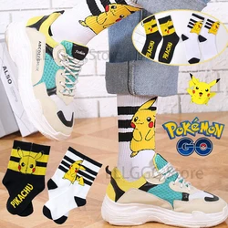 Pokemon Pikachu Long Tube Socks Autumn Winter Cartoon Man Woman Breathable Socks Anime Thigh-high Socks Couple Trend Socks Gifts