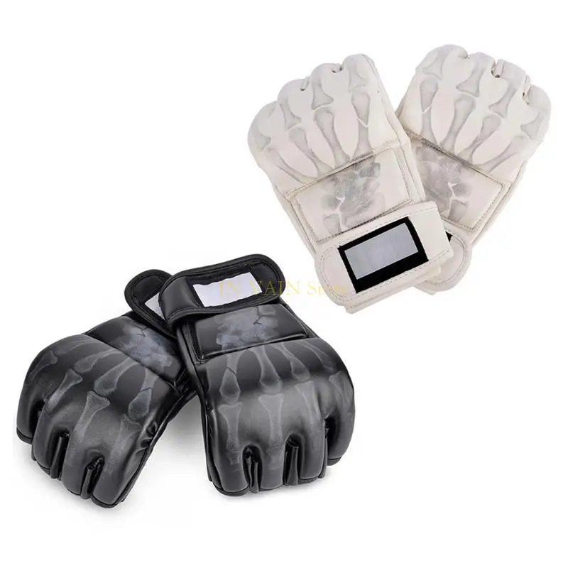 

M5TC 1 Pair Half Finger Boxing Gloves Taekwondo Protector MMA Muay Thai Boxing Training Mitts