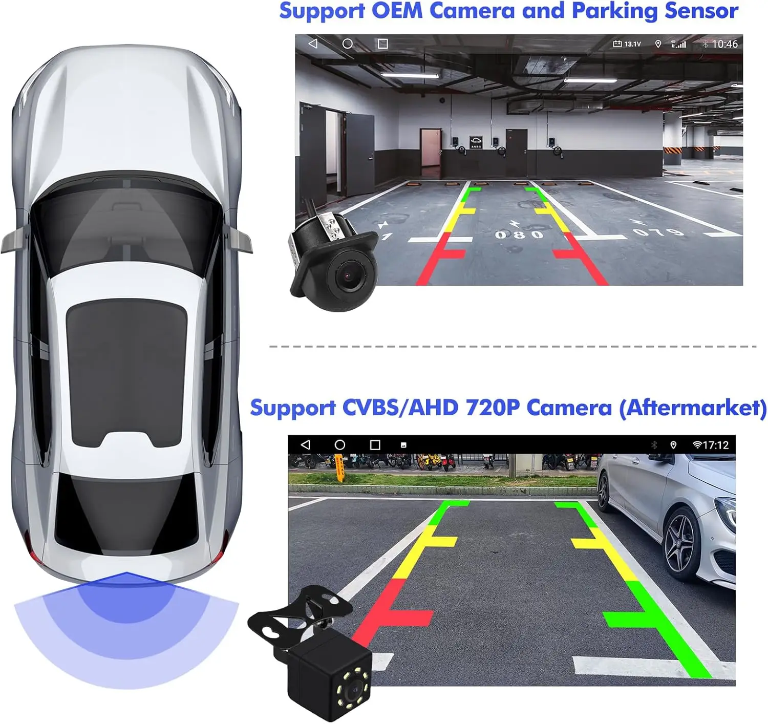 ستيريو سيارة أندرويد 12 مزدوج الدين مقاس 10.1 بوصة لهوندا فيت 2008-2013، بلوتوث 5.4، واي فاي 6، كاربلاي لاسلكي، أندرويد أوتو، نظام تحديد المواقع العالمي، الخلفي