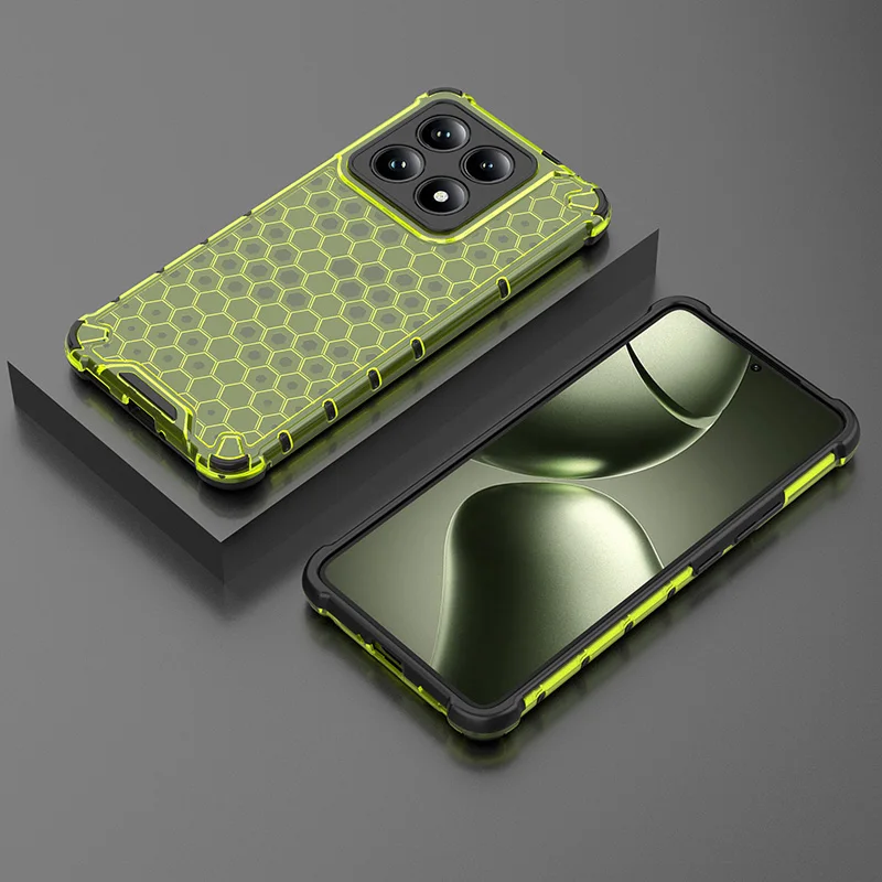 For Xiaomi 14T Case Honeycomb Airbag Shockproof Wireless Charger Cover for Xiaomi 14T Shockproof Acrylic Silicone Caque