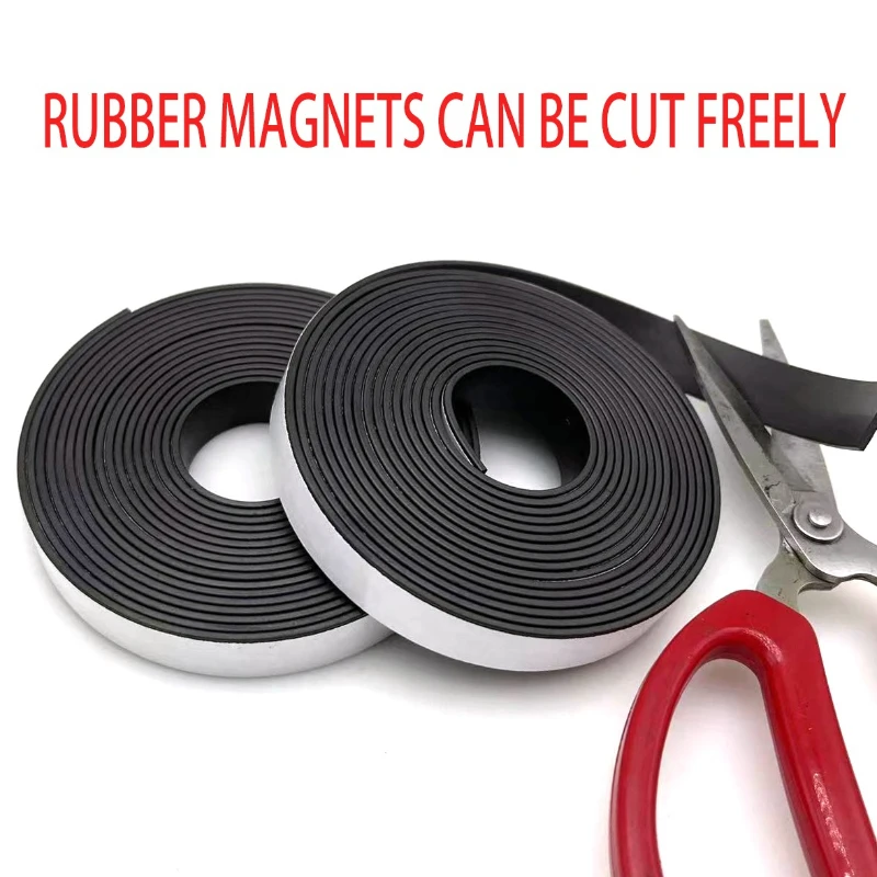 3m*13mm*1.5mm self-adhesive rubber magnetic strip flexible soft magnet refrigerator advertising adhesive strip magnetic strip