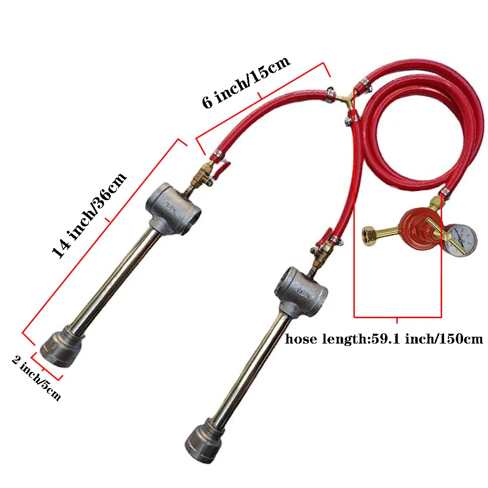 Dual Propane Forge Burner with Regulator & Hose, Gas Furnace Burner for Melting Gold Silver Copper, Jewelry Casting Blacksmith T