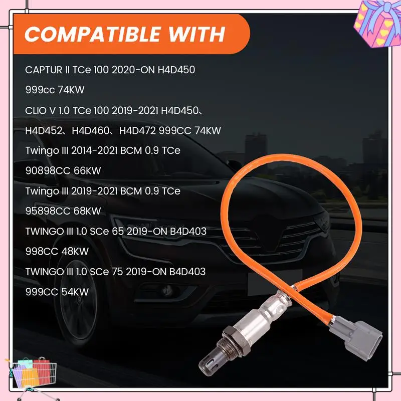

A77T-22690-8543R 226A4-0319R Oxygen Sensor For Dacia Duster Logan Sandero Renault Captur Clio Twingo 0.9 1.0 Nissan