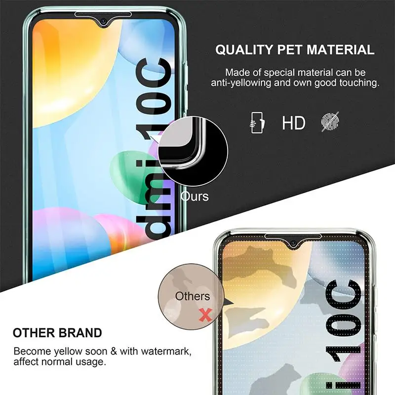 360 Full Cover TPU+PC Phone Case For Xiaomi Redmi 10C Anti-Yellowing Clear Front Back Full Body Protective Cover For Redmi 10C