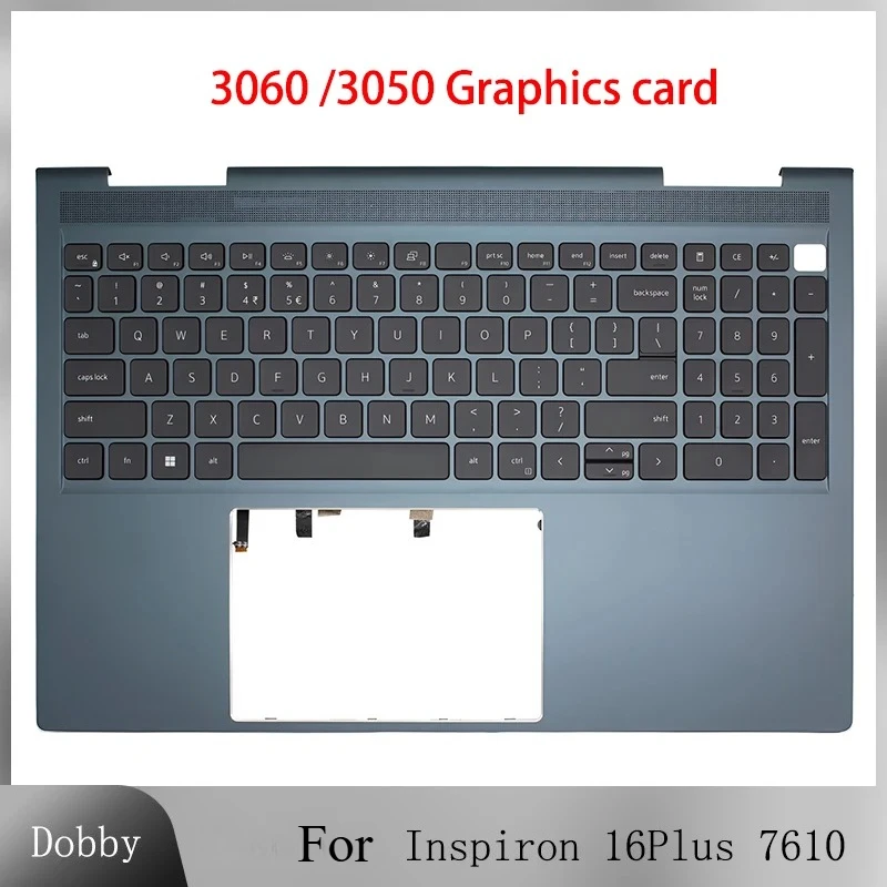 

Original New Laptop Palmrest Keyboard Cover For Inspiron 16Plus 7610 Keyboard Backlight Top Case 0YRKJM Blue Shell Replacement