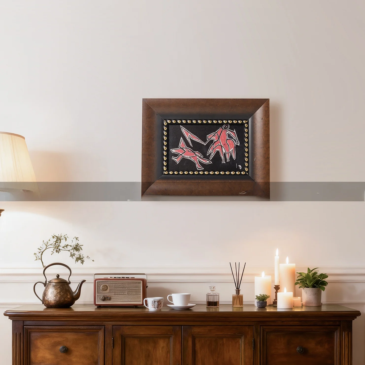 Modern Retro Luxury Abstract Decorative Artwork Wall Painting Soft Decoration Middle-Aged Style Model Room Display Sales Office