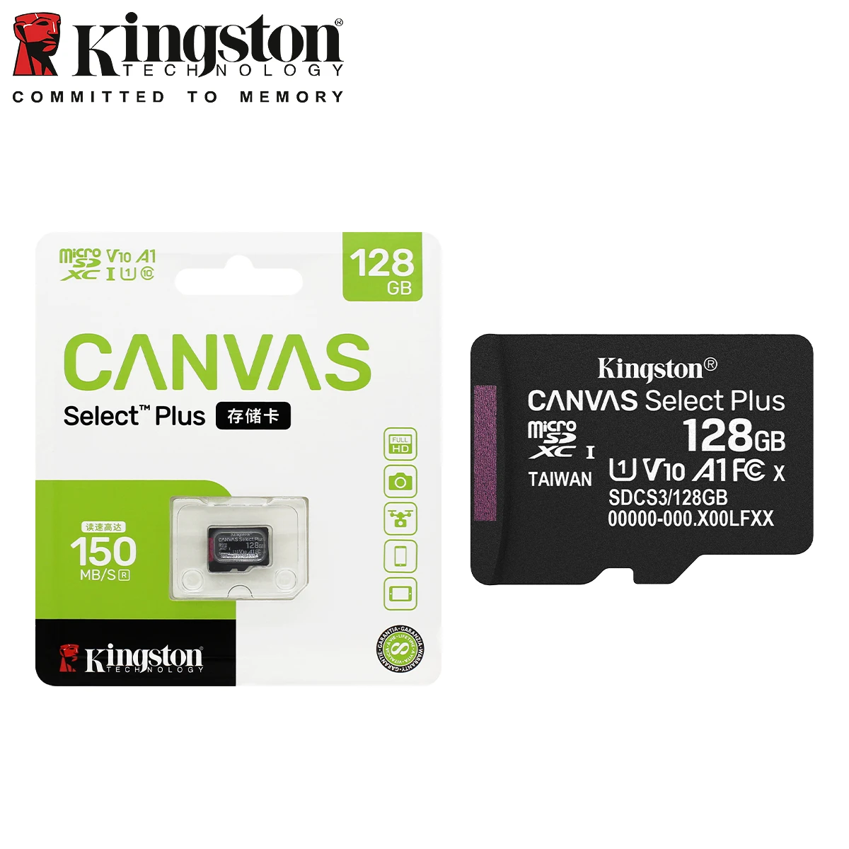 Tarjeta Micro SD Kingston Canvas Select Plus, 32GB, 64GB, 128GB, 256GB, 512GB, tarjeta de memoria C10 A1, tarjeta Flash de hasta 100 MB/s, lectura de tarjeta TF