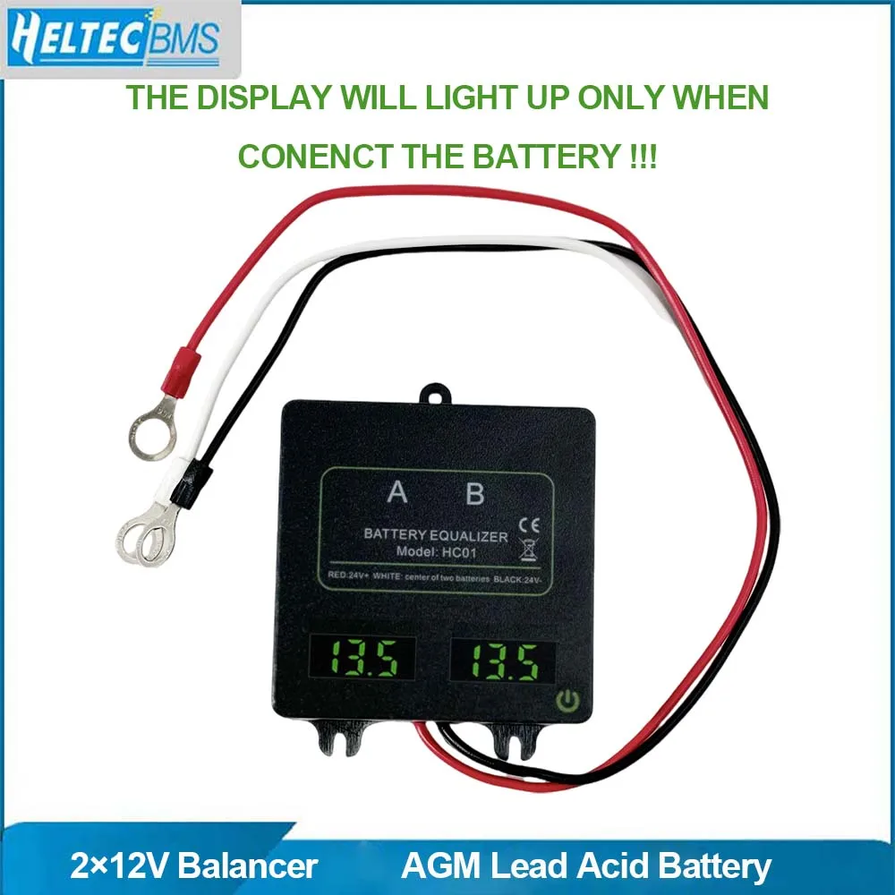 Heltec 2×12VHT-HC01 with touch switch active balancer tester AGM lead acid battery Tester charging station