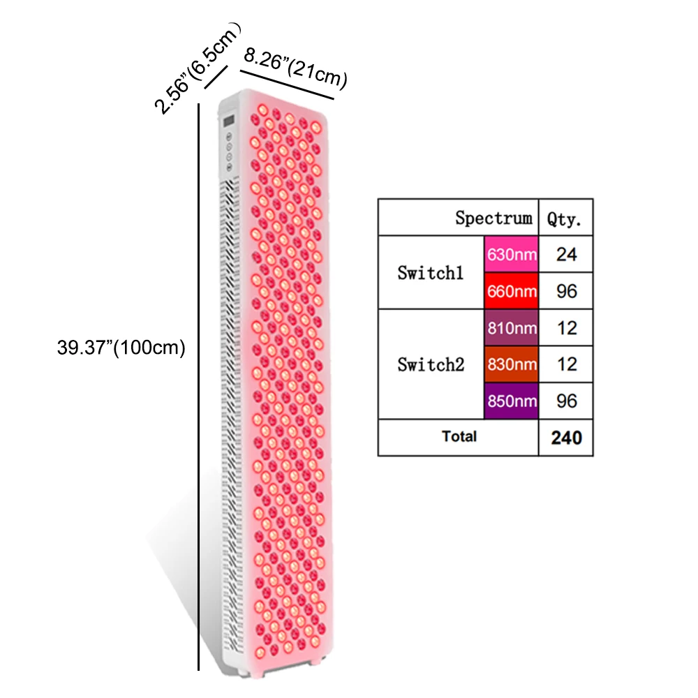 

Newest RL300 3W 5w 630nm 660nm LED Red Light Therapy 810nm 830nm 850nm NIR Therapy Light for full body