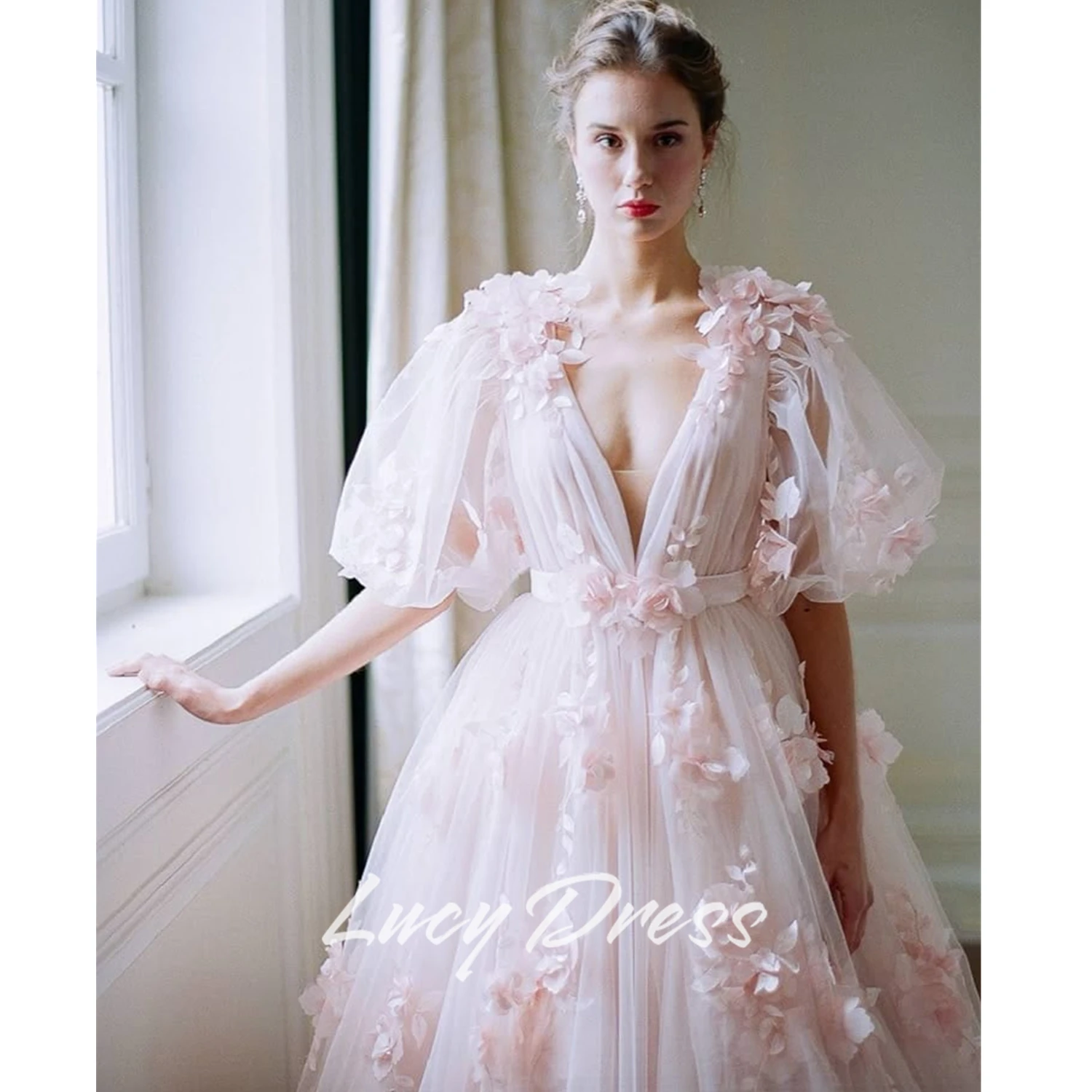 

Lucy Customized Birthday Dresses Luxury 2025 Prom Dress Special Occasion Dress Flower Fabric Wedding Party Dress Birthday Dress