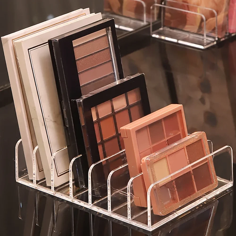 7-Compartment Makeup Organizer Desktop Eye Shadow Palette Display Box Makeup Blush Cosmetics Shelf Make up Tools Storage Holder