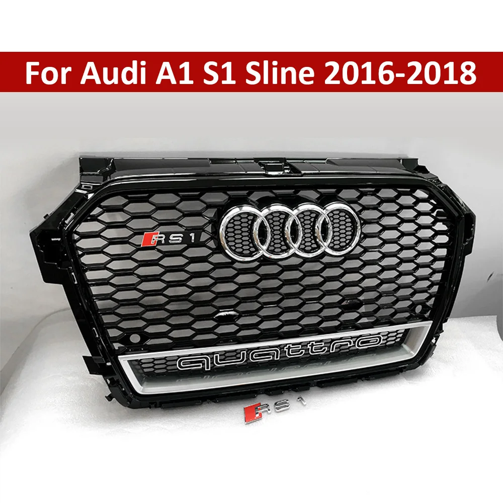 

Car Racing Grills Front Bumper Mesh Engine Grill for Audi A1 S1 Sline 2016-2018 Replacement Mesh Grilles Auto Accessories