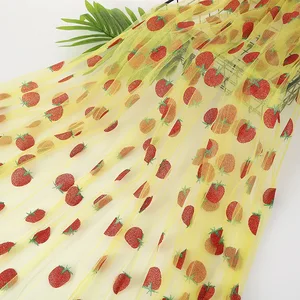 Strawberry Stamping Strickstoff für Kinder, süßes Goldpulver, geschwollener Rock, Kopfstück, Spielzeugkleidung, weicher Stoff, 150 cm Breite 12 Hauptverkaufs Erdbeerstoff - №9