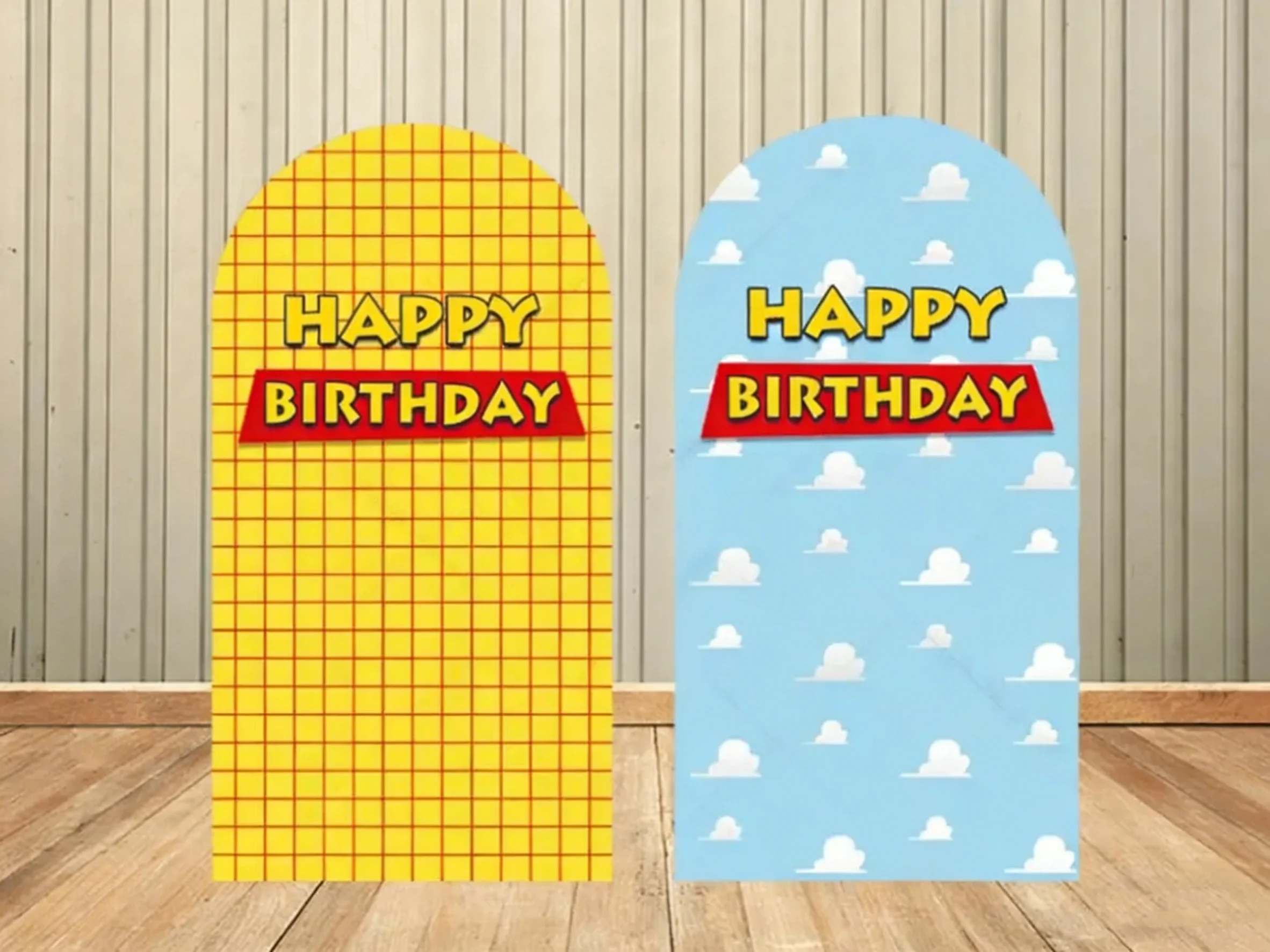 LS Custom 2-Sided Anime Game Element Theme Lattice Clouds Baby Shower Kids Birthday Cover Chiara Arch Wall Decor Backdrop
