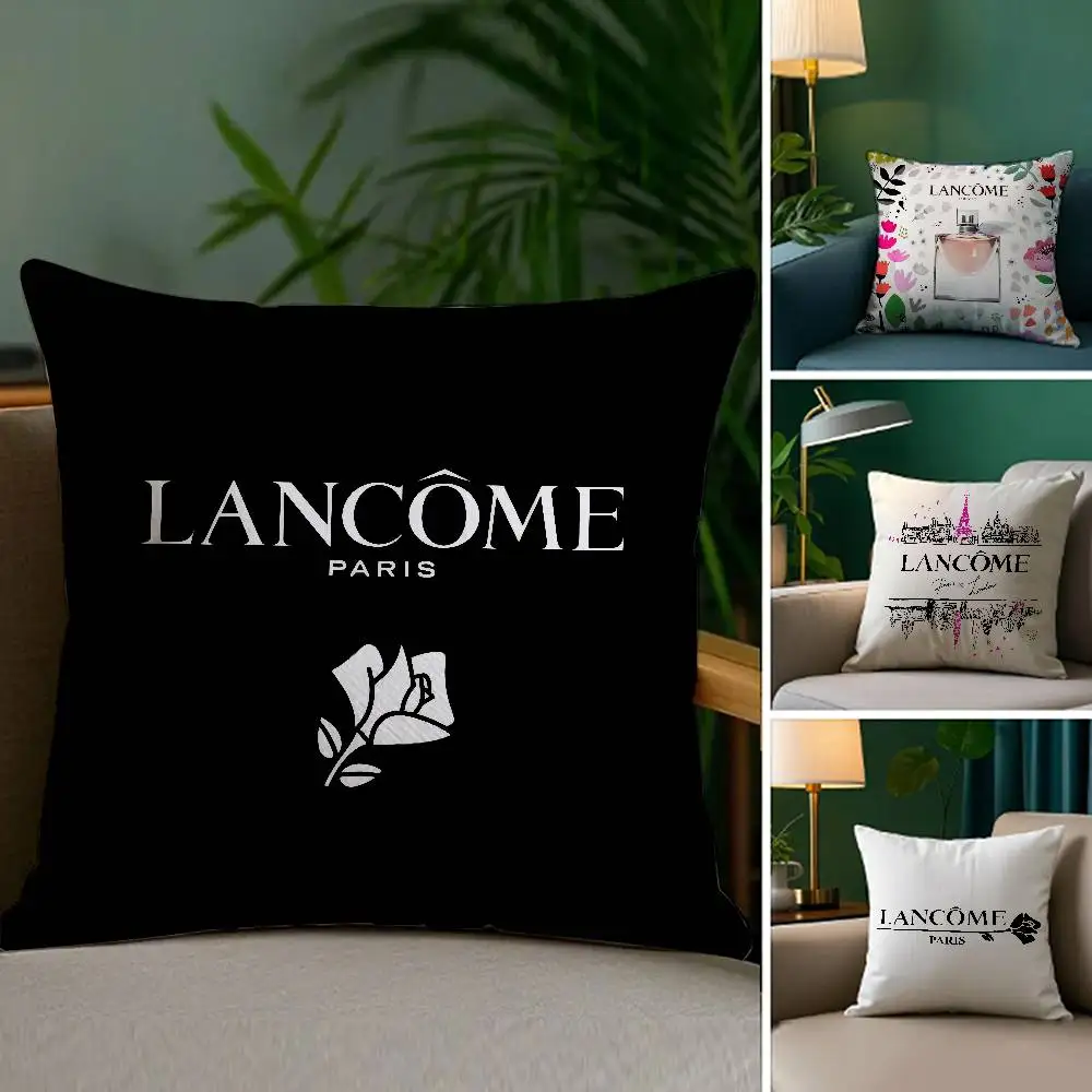 Fashion pattern L-L-LancomeS Pillow Case Home Double-sided Printing Short Plush Colorfast Microfiber Cushion Cover
