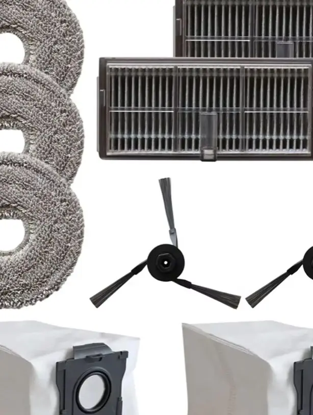 

For MOVA-P50 Pro And UltraVacuum Vacuum Cleaner Accessories: 2 Side Brushes + 2 Mop Cloths + 3 Mop Pads + 2 Filter Bags