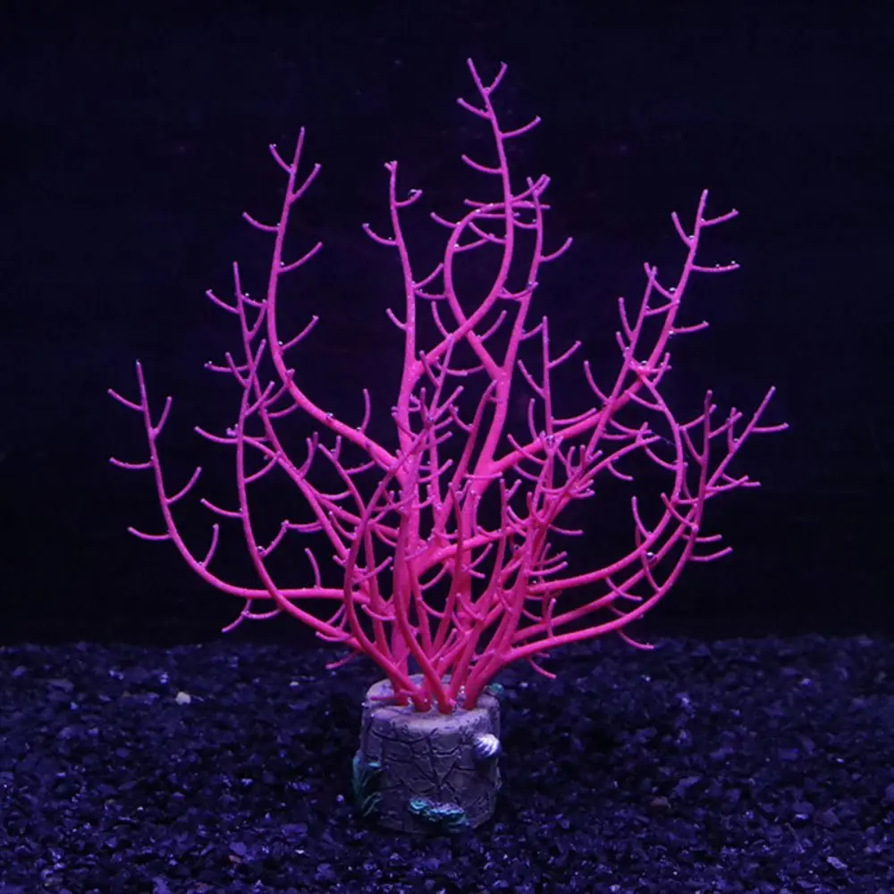 Soft Artificial Glowing Coral Silicone Simulation Aquarium Coral Plants Colorful Luminous Underwater Coral Ornament Aquarium