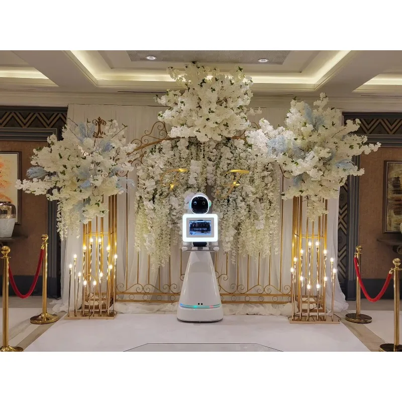 Robô Portátil para Cabine de Fotos com Rotação Automática Sem Fio e Rastreamento Inteligente para Festas, Eventos e Marketing