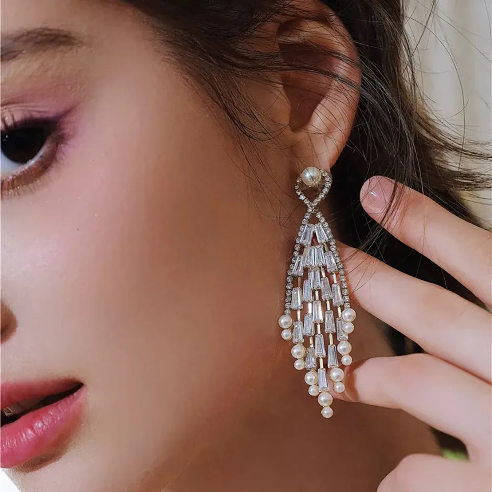 

Missvikki New Luxury Gorgeous Shiny Drop Earrings For Women Wedding Party Charm Full CZ Earrings Fashion Jewelry High Quality