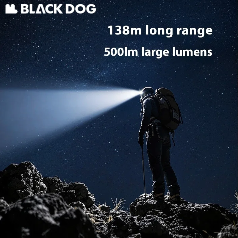 Naturehike BLACKDOG Head-Mounted Flashlight Outdoor Portable Rechargeable Head Light Sports Night Running Cycling Fishing Lamp