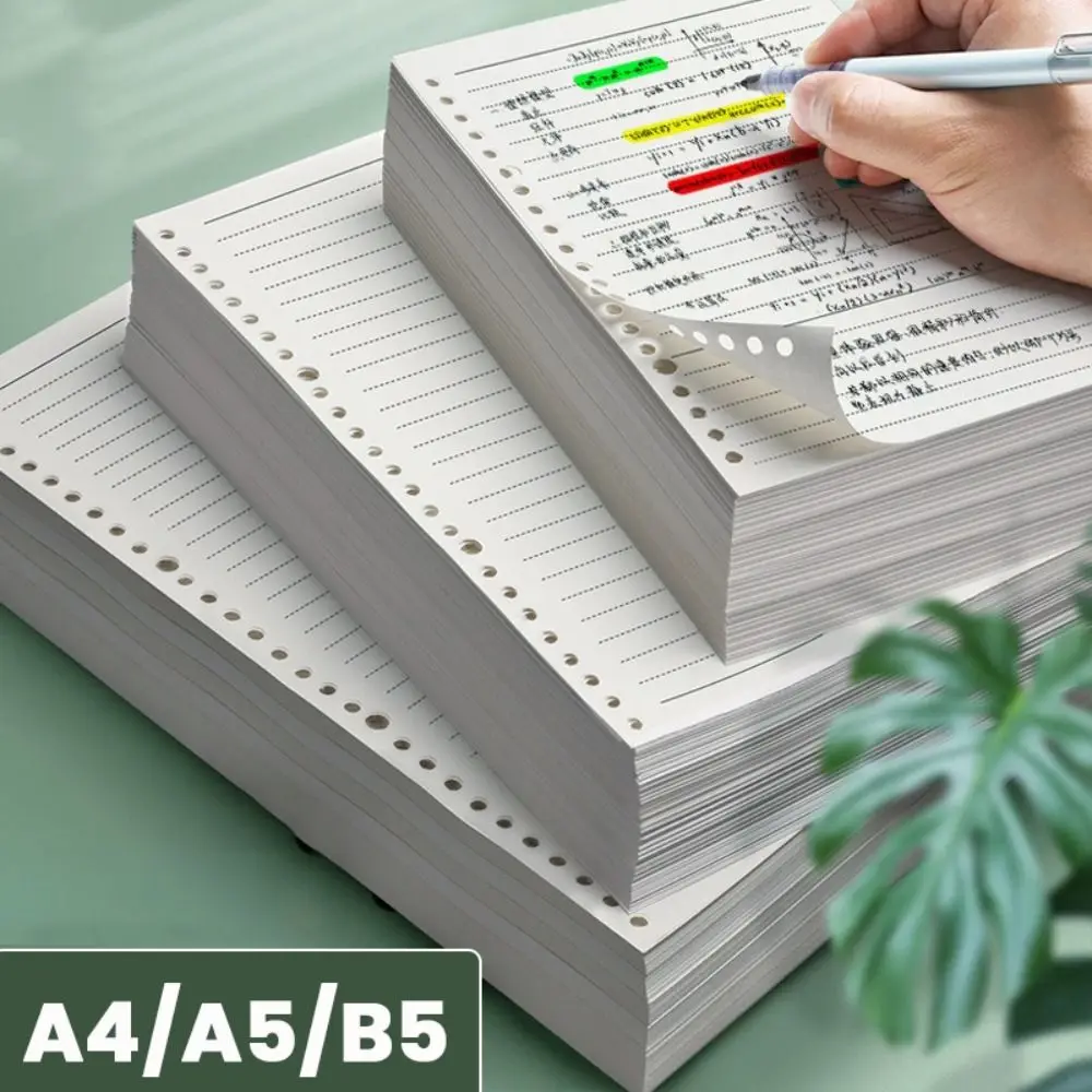 60Sheets Simple A4/A5/B5 Notebook Paper Horizontal Line/Grid Binder Inner Page Notepad School Office