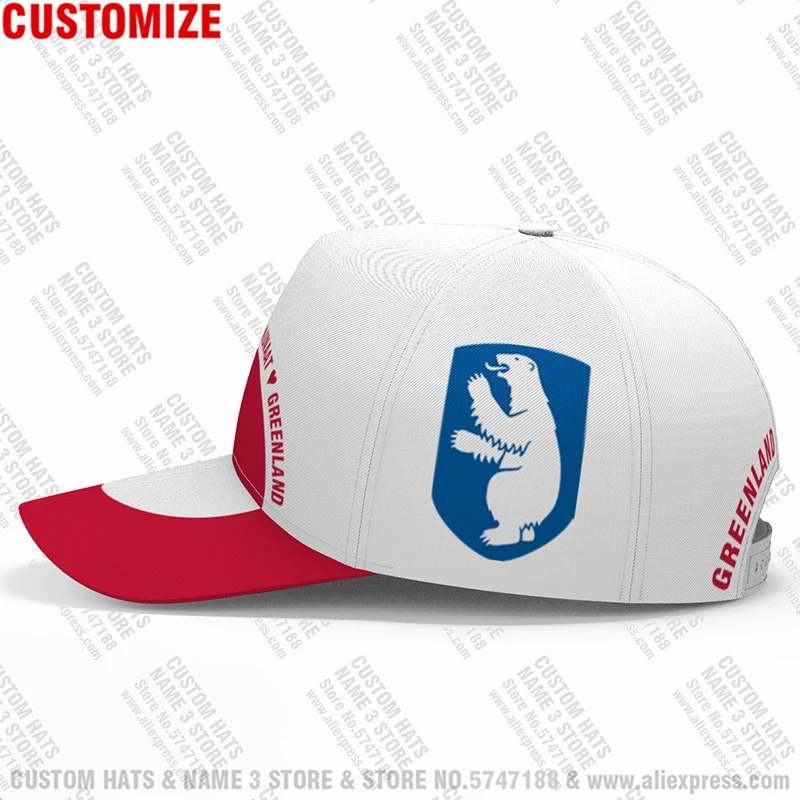 Greenland Baseball Danish Caps Free 3d Custom Kalaallit Nunaat Team Logo Gl Denmark Hat Grl Travel Gronland Nation Flag Headgear