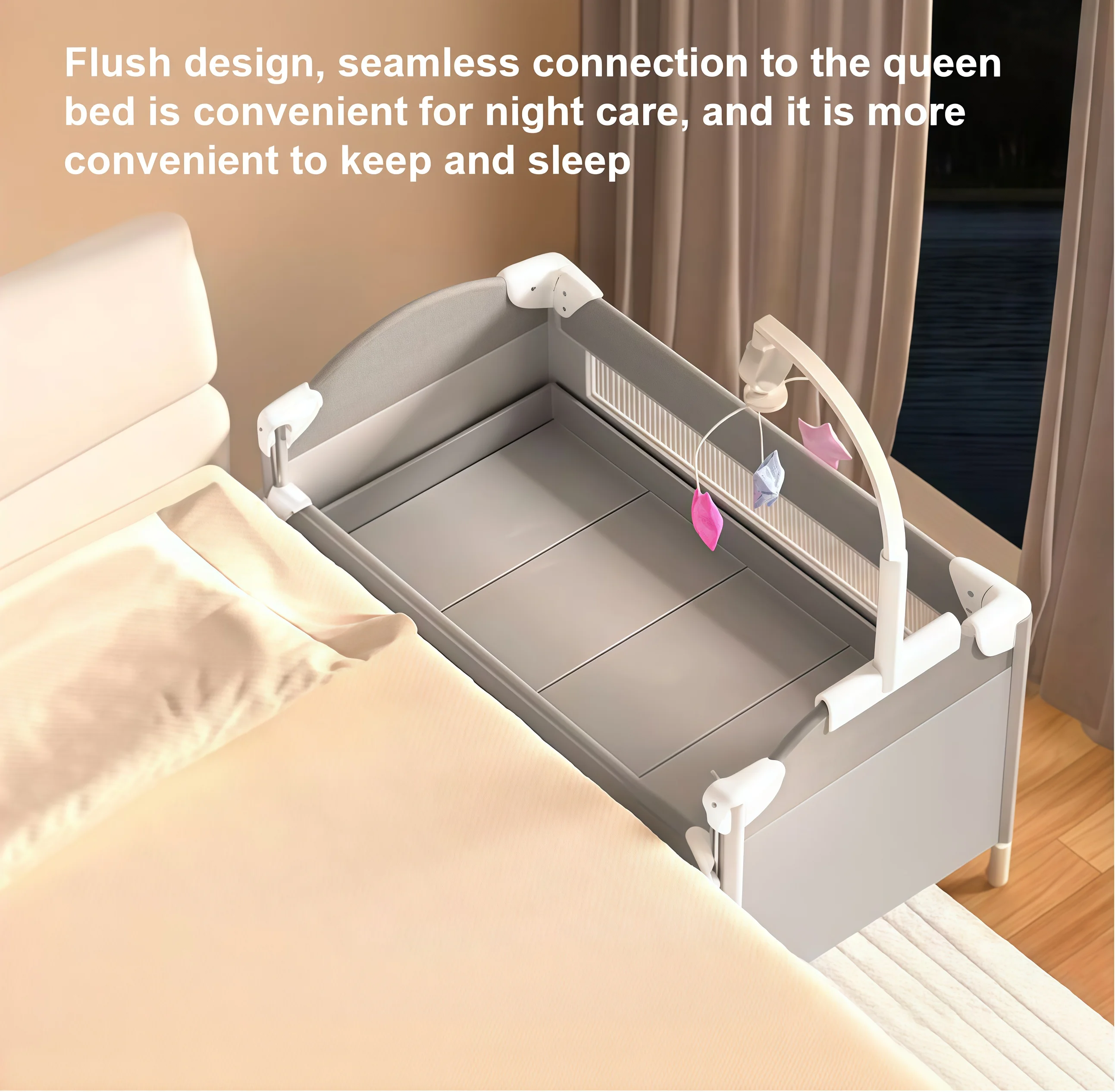 سرير أطفال سرير أطفال سرير أطفال قابل للطي مهد أطفال للطفل سرير أطفال قابل للتحويل سرير أطفال حديثي الولادة بجانب السرير النائم