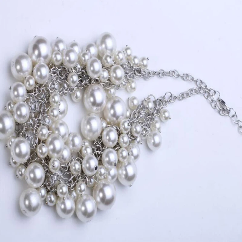 Fashion Pearl Necklaces For Women Statement Clavicle Chain Luxury Elegent Pearl Necklace Banquet Wedding For Women Gifts