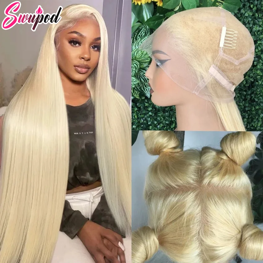 360 Full Lace 613 100% Human Hair Blonde Straight 13x6 Hd Lace Frontal Wig 20 24 26 Inch Brazilian Preplucked Wigs Baby Hairline