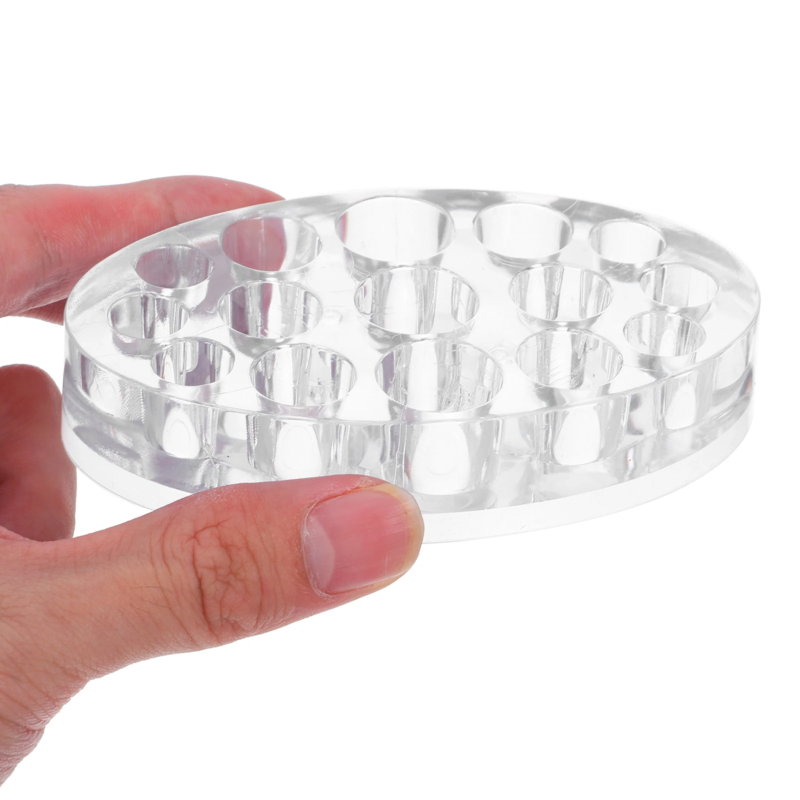 

15Hole Tattoo Ink Cup Holder Durable Acrylic SemiPermanent Transparent Stand Pigment Container Tray Plastic Ink Cups
