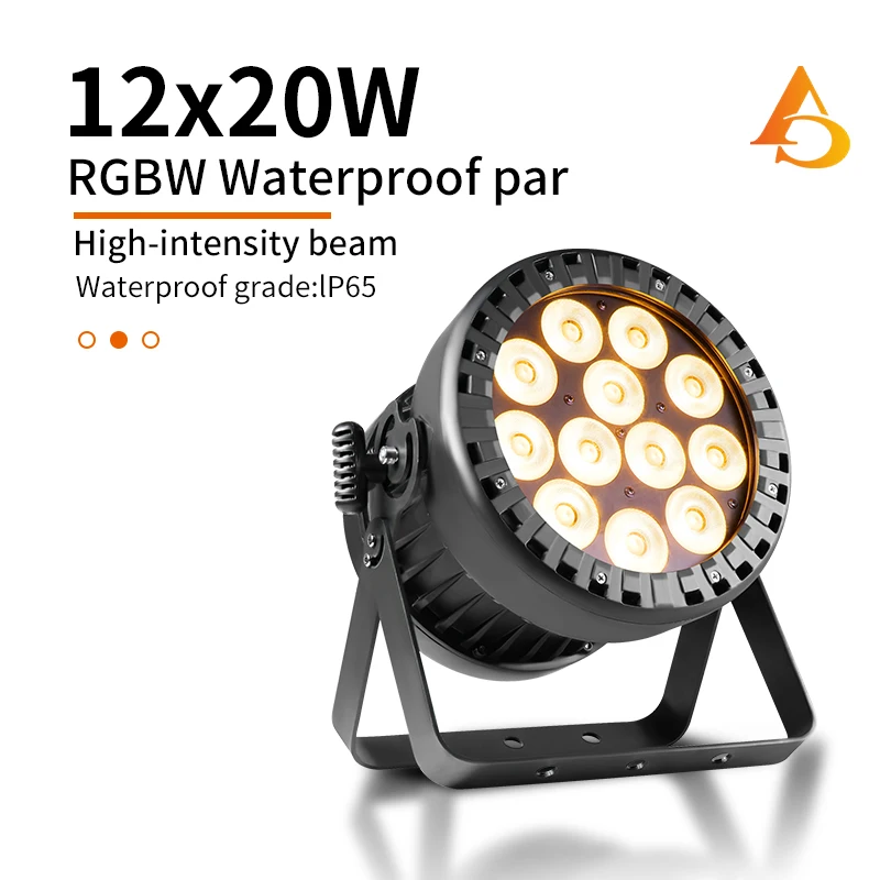 12x20W RGBWAUV Outdoor Waterproof Par Light for Wedding Stage Performance Theater Christmas Outdoor Stage Lighting