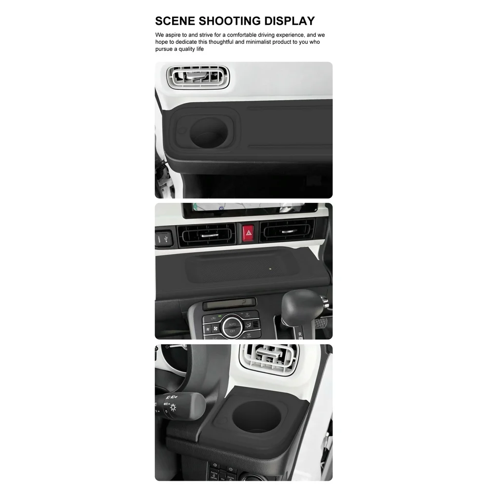 Dashboard Mat Silicone Material Non-Slip with Cup Holder Sleeves for CANBUS 2022 2023 2024 2025 38.1x14.8x2.6cm