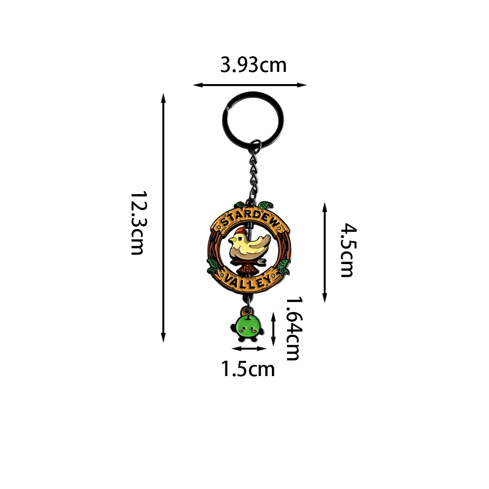 Stardew Valley بكسل الدجاج تدوير علامة طريق Junimo أبل المفاتيح لعبة الأعمال كيرينغ الطرفية قلادة ألعاب هدية الوصول