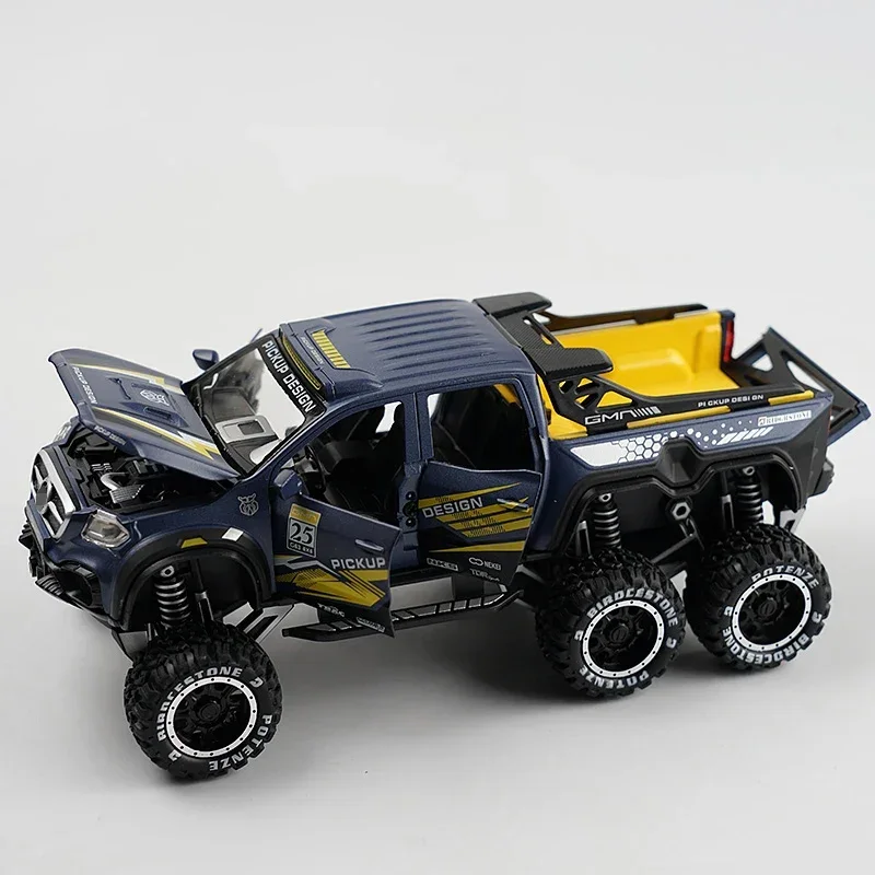 Model Of XCLASS EXY 6X6 Pickup 1:28  Metal Toy Car Sound Light Simulation Car Pull Back Model Toys For Boys Light Toys