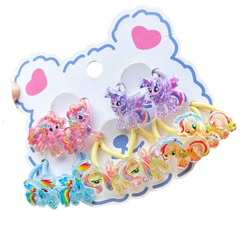 Imagen 1 del producto 2 uds nuevo unicornio lindo niñas bandas elásticas para el cabello niños accesorios para el cabello de princesa lazos para el cabello para niños sombreros para bebés