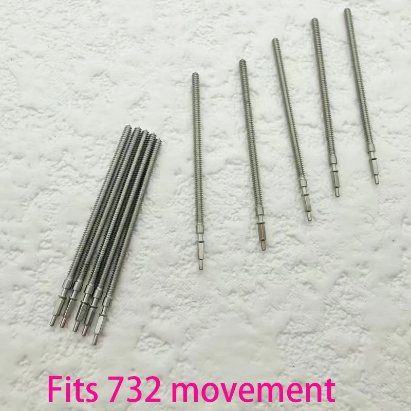 

2pcs/4pcs 732 Stem stainless steel crown Movement Crown Stem Fit 732 Automatic Mechanical Movement Stem Repair Parts