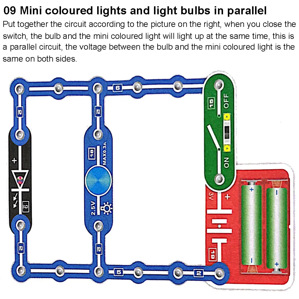 Science Experiments Kits Circuits Electronic For Kids 31 Piece Circuito Electrico niños For Children STEM Toys Science Kits New