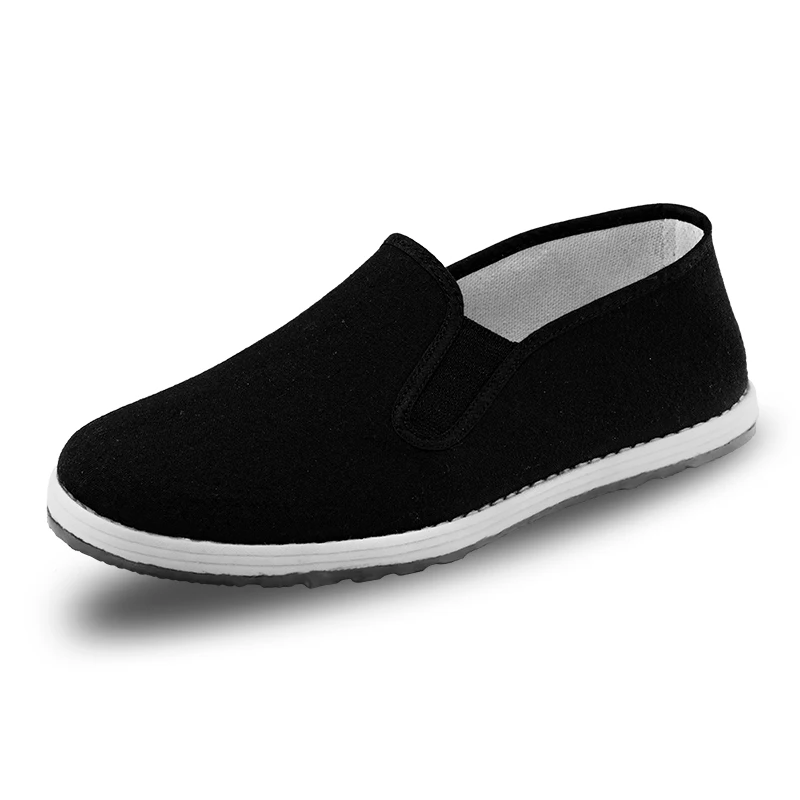 2026 Handmade Pure Fabric Multi-Layer Sole Black Canvas Work Shoes for Men - Old Beijing Style Durable Canvas Shoes