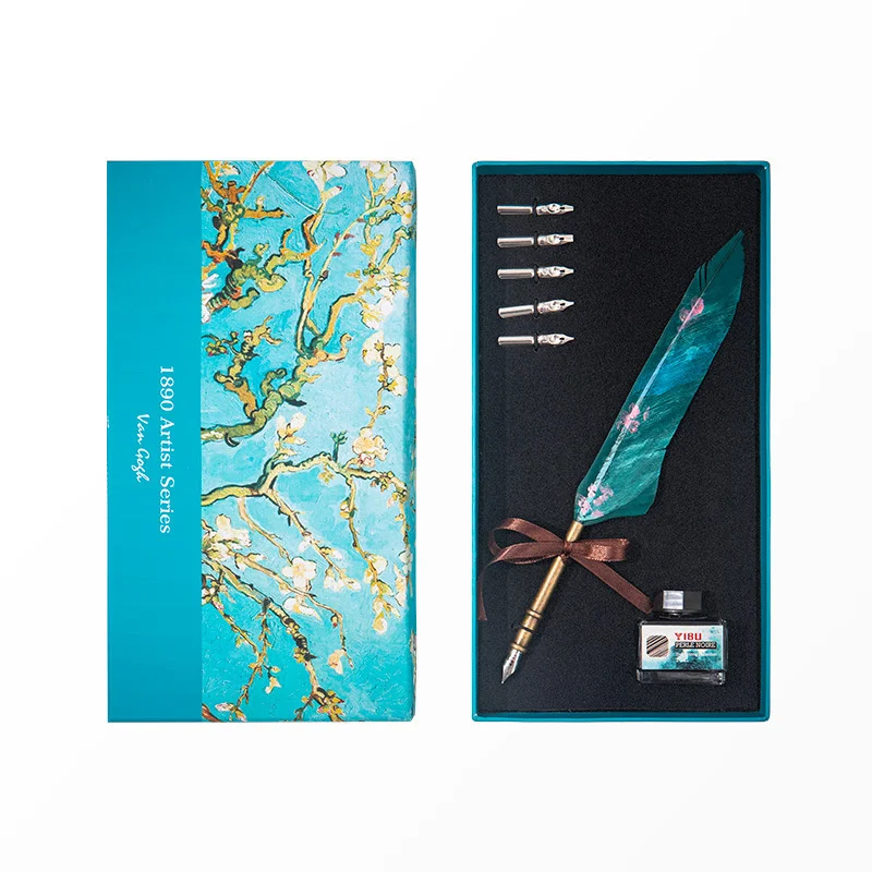Literature Van Gogh Feather Pen Set European Style English Style Quill Dio Pen  Gift Box Set