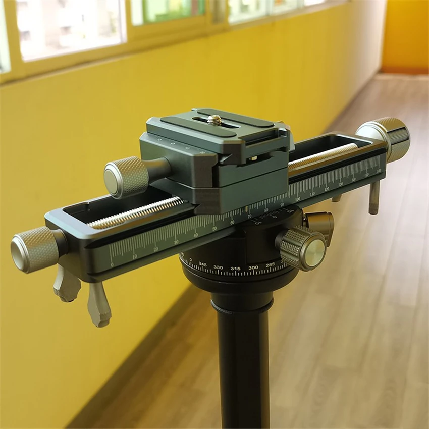 Vlogmagic VM-18 Macro Focusing Rail with Screw-Knob Clamp Integrated Arca-Type Quick Release System for Macros Photography