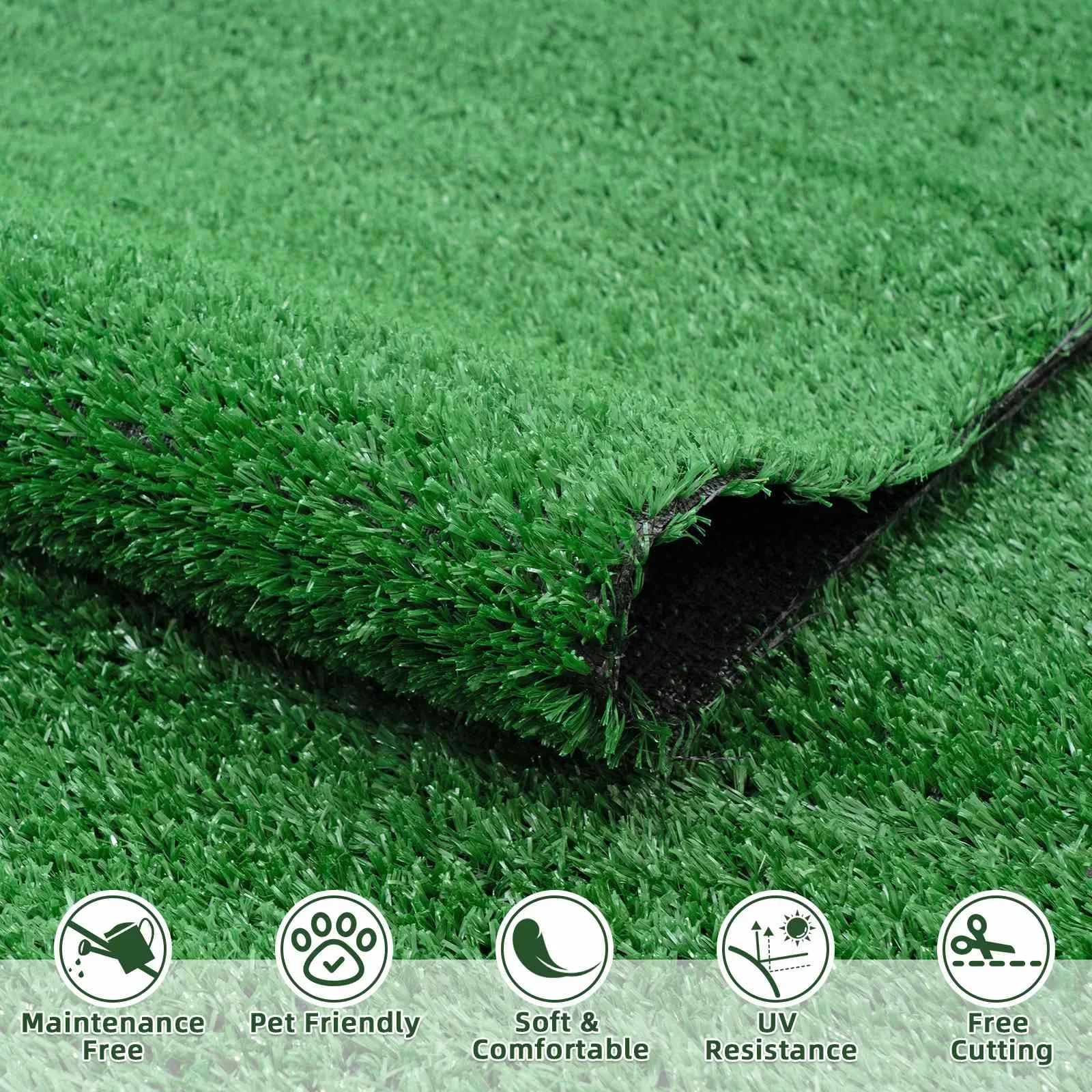 New 200-400cm Artificial Grassland Simulation Moss Lawn Turf Fake Green Grass Mat Carpet DIY Micro Landscape  Floor Decor