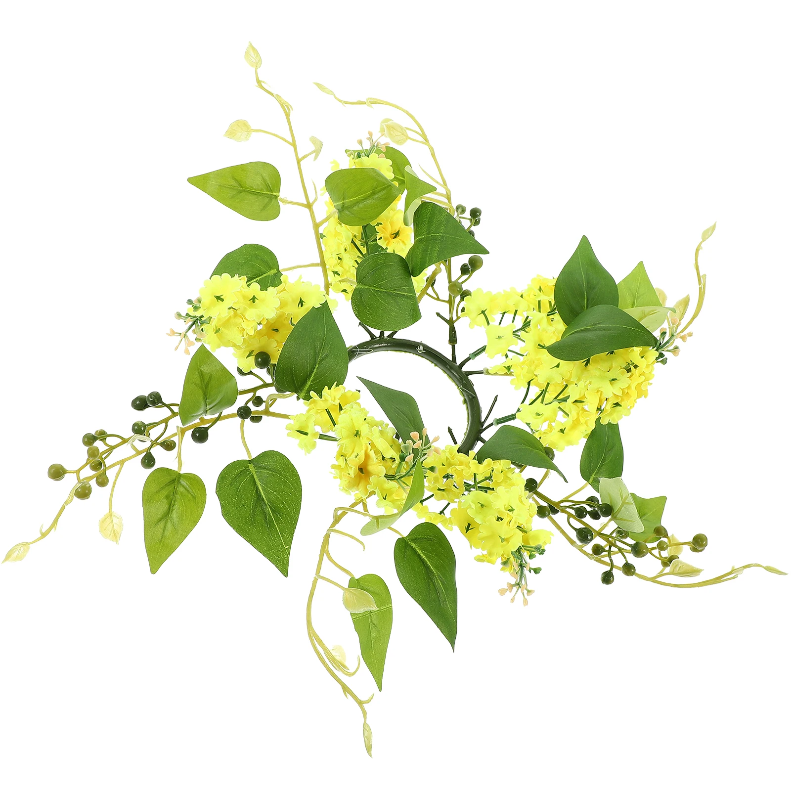 

Leave Fake Flower Decoration Artificial Flowers Wreath Small Yellow Candlestick