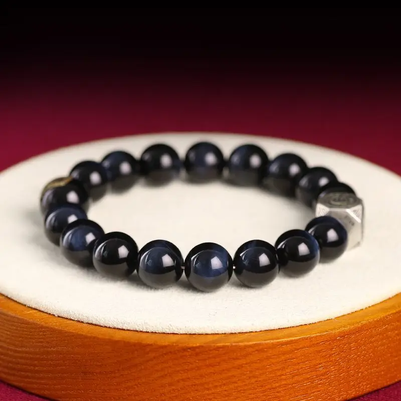 Schat Blauw Tijgeroog Steen Geluksarmband Dames Drakenjaar Van De 4 Dierenriem Natal Boeddha Armband Heren Sieraden Cadeau