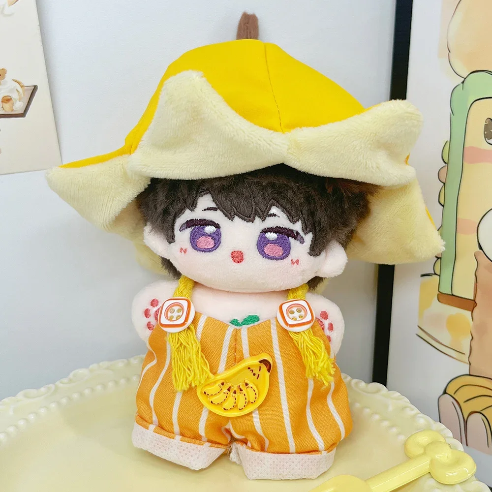(بدون دمية) لـ 17 سنتيمتر Labubu دمية الملابس والاكسسوارات عارضة دمية الفاكهة الموز الملابس مجموعة