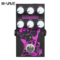 Pedal de efecto de simulación de MINI-AMP, 9 efectos amp clásicos, 3 bandas EQ True Bypass, efectos de música, M-VAVE