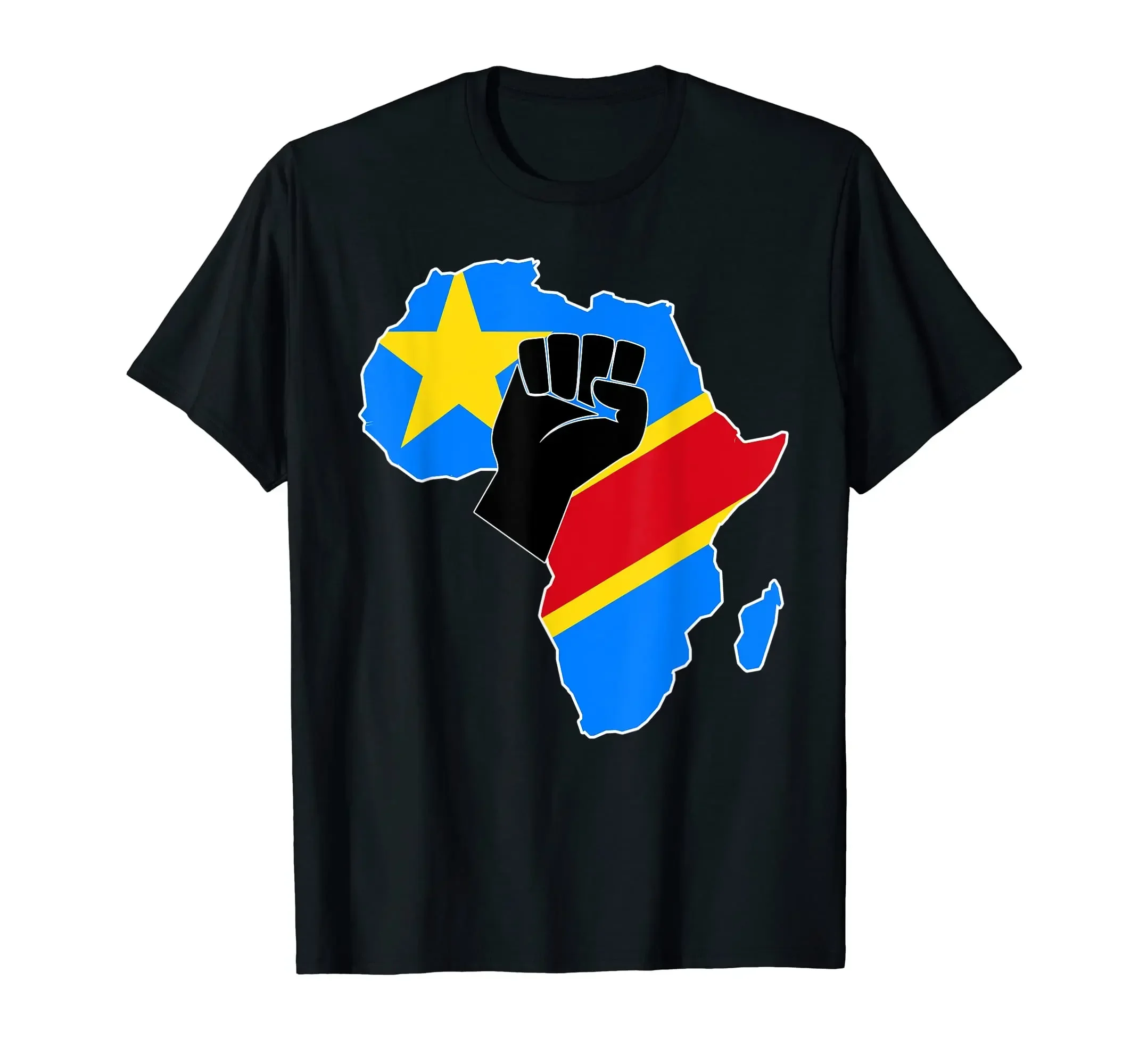 UNISEX T Shirts Size 100% Cotton Love Democratic Republic Of Congo DRC RDC Flag In Africa Map T-Shirt MEN WOMEN New Arrival