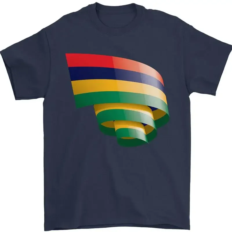 Krause Mauritius Flagge Mauritians Tag Camiseta de fútbol para hombre 100% algodón