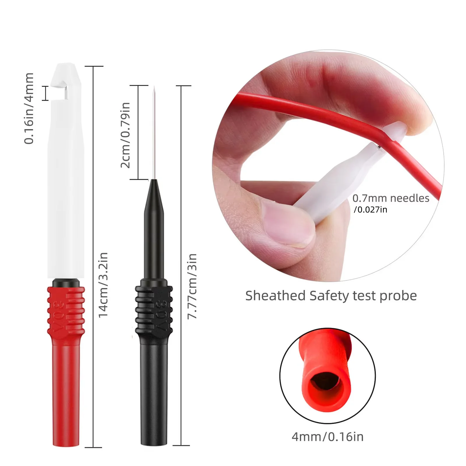 P1503SDL Silicone Multimeter Test Leads Kits Replaceable Probe Needles with Alligator Clip Feeler Cable for Digital Meter