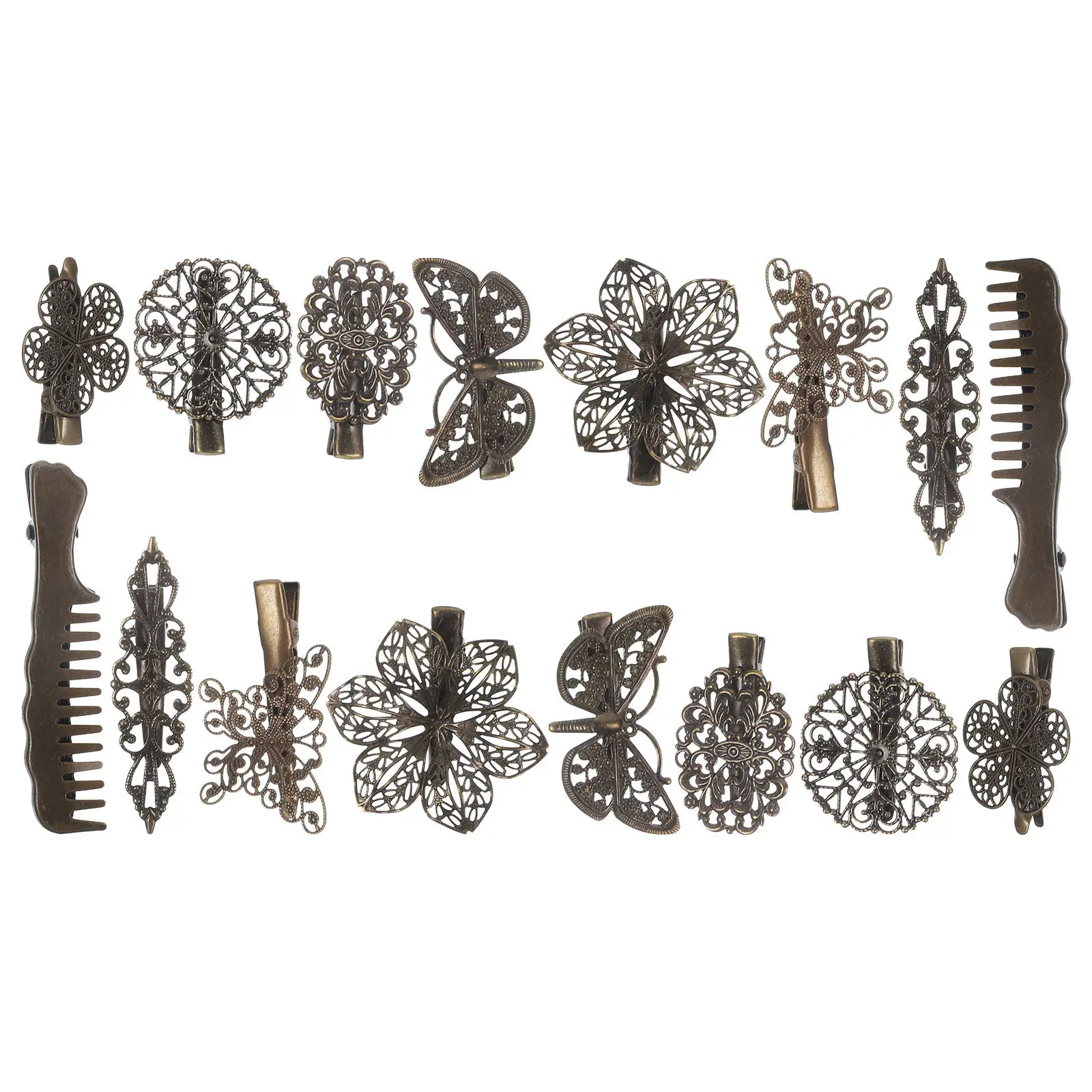 

16Pcs Retro French Hair Barrettes Hairpins Vintage Duckbill Clips for Daily Wear Date Outdoor Elegant Styling
